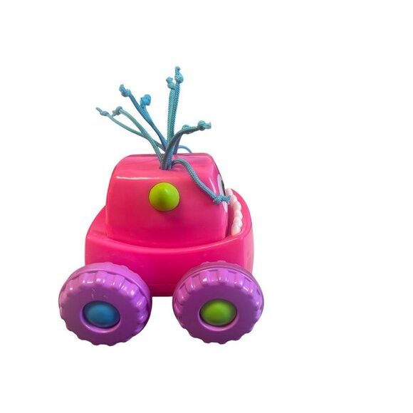 Fisher-Price Pink Monster Press & Go Toy Car With Wiggly Antennas & Rolling Whee - Picture 2 of 3